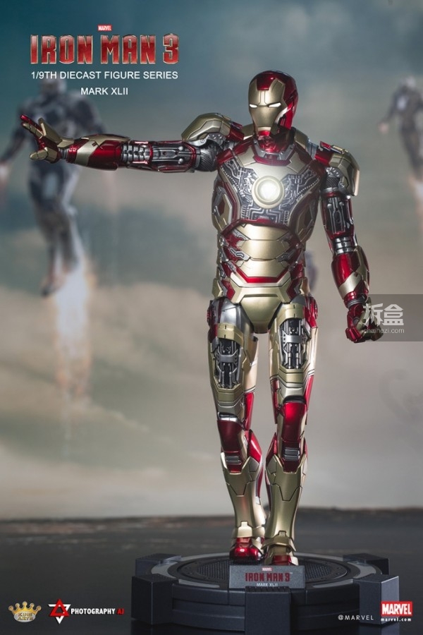 aj开箱kingarts首款合金系列19钢铁侠mk42