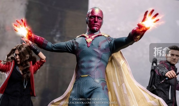 jingobell实拍hottoys复仇者联盟2奥创纪元幻视vision16人偶